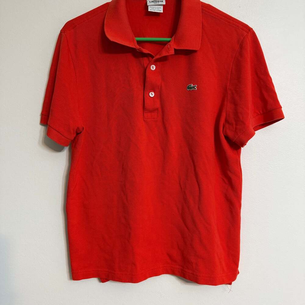 Lacoste Men's Orange/Red Short Sleeve Polo‎ Shirt